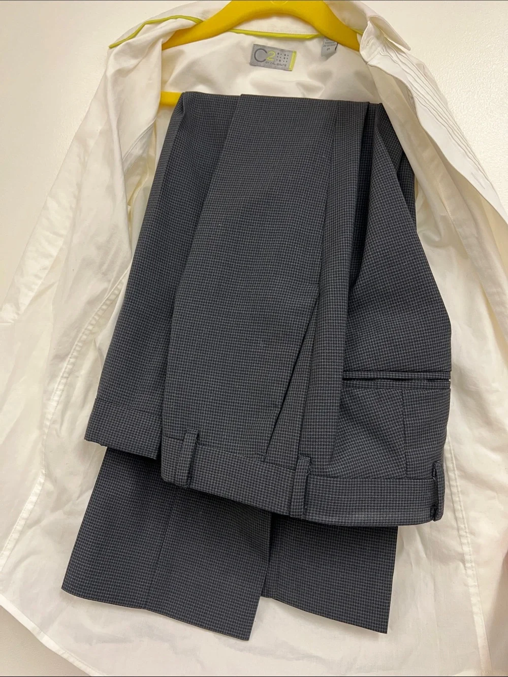 C2 by Calibrate Charcoal Blazer Pant Suit Set w/ Shirt and Green Tie Kids Boy 8
